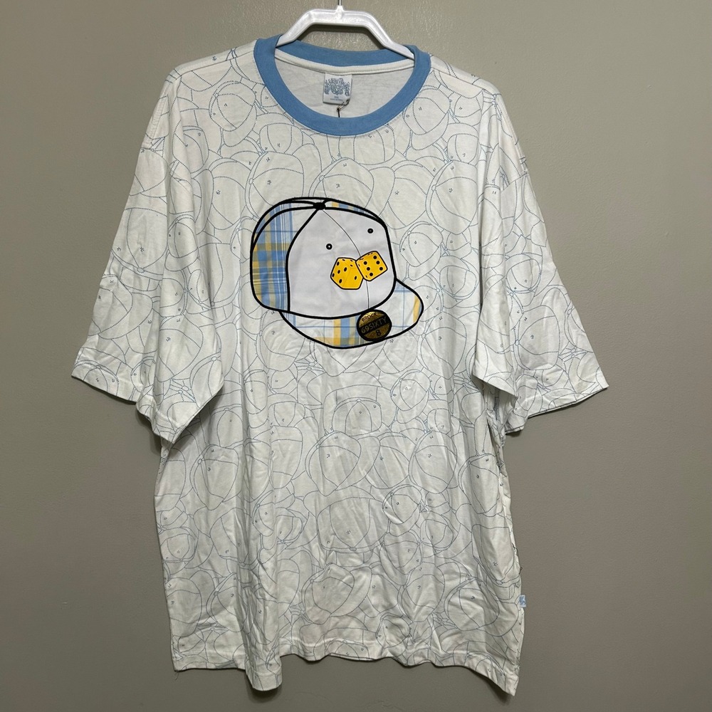 Brock Jeans Mens T Shirt 3XL Vintage White Blue Graphic Tee Hat‎ Dice Hip Hop